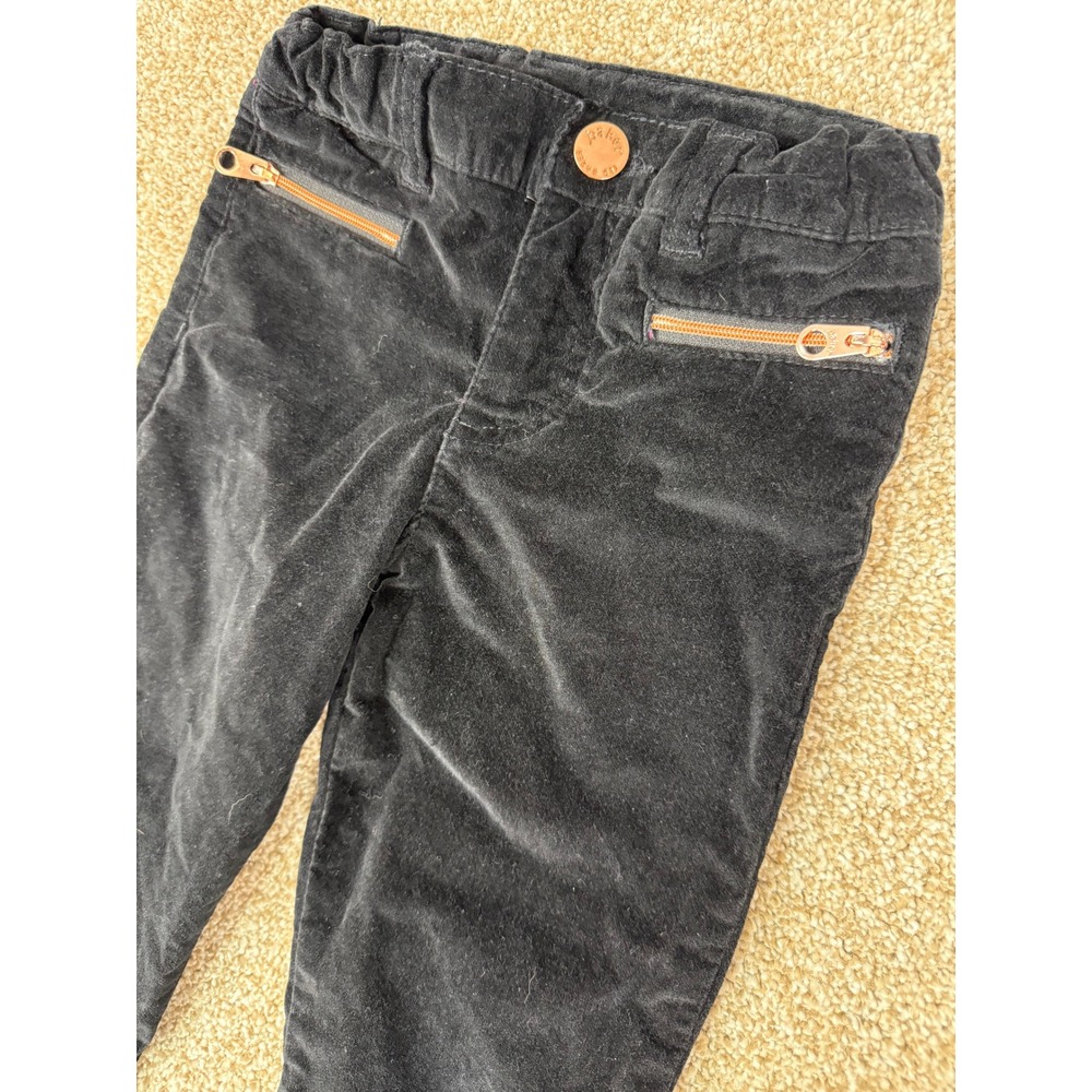 Baker by Ted Baker Girls 4 Black Velvet Corduroy Pants Rose Gold 4T 4Y Trousers